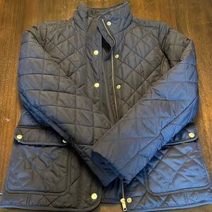 Womens S Jcrew Quilted Jacket - Navy Blue